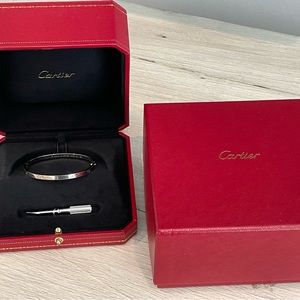 18K White Gold Cartier Love Bracelet Size 16